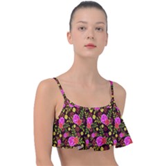 Background Rose Wallpaper Frill Bikini Top