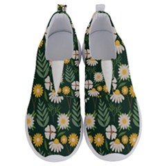 Flower Green Pattern Floral No Lace Lightweight Shoes