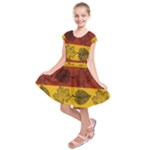 Autumn Leaves Colorful Nature Kids  Short Sleeve Dress