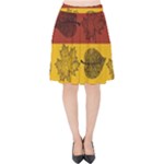 Autumn Leaves Colorful Nature Velvet High Waist Skirt