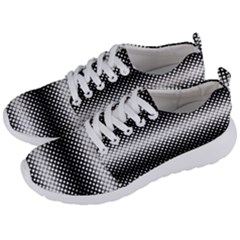 Geometrical Blocks, Rhombus Black And White Pattern Men s Lightweight Sports Shoes by Casemiro