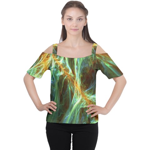 Abstract Illusion Cutout Shoulder Tee by Sparkle