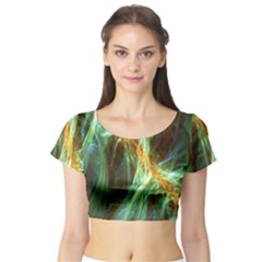 Abstract Illusion Short Sleeve Crop Top by Sparkle