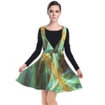 Abstract Illusion Plunge Pinafore Dress