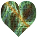 Abstract Illusion Wooden Puzzle Heart View1
