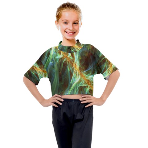 Abstract Illusion Kids Mock Neck Tee by Sparkle