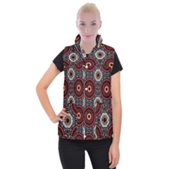 Tribal Aztec Mandala Art Women s Button Up Vest by tmsartbazaar
