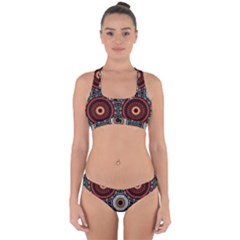 Tribal Aztec Mandala Art Cross Back Hipster Bikini Set by tmsartbazaar