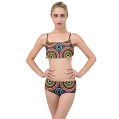 Aztec Multicolor Mandala Layered Top Bikini Set by tmsartbazaar