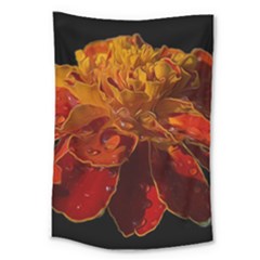 Marigold On Black Large Tapestry by MichaelMoriartyPhotography