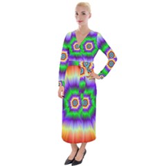 Psychedelic Big Bang Velvet Maxi Wrap Dress by Filthyphil