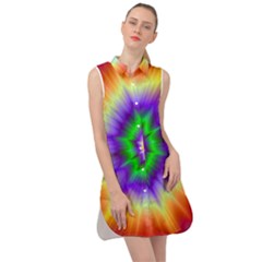 Psychedelic Big Bang Sleeveless Shirt Dress by Filthyphil