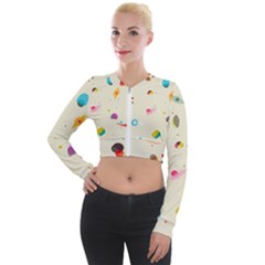 Dots, Spots, And Whatnot Long Sleeve Cropped Velvet Jacket by andStretch