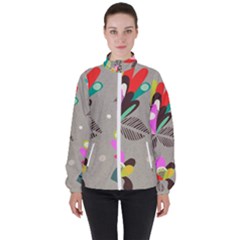 Scandinavian Flower Shower Women s High Neck Windbreaker by andStretch