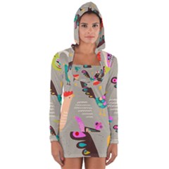 Scandinavian Birds Feather Weather Long Sleeve Hooded T-shirt by andStretch