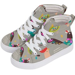 Scandinavian Birds Feather Weather Kids  Hi-top Skate Sneakers by andStretch