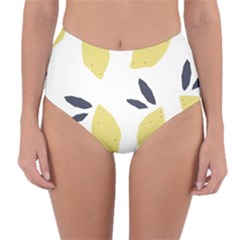 Laser Lemons Reversible High-waist Bikini Bottoms by andStretch
