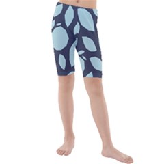 Orchard Fruits In Blue Kids  Mid Length Swim Shorts by andStretch