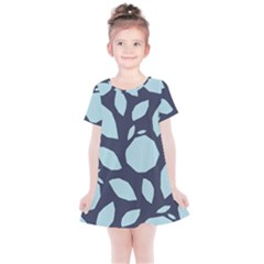 Orchard Fruits In Blue Kids  Simple Cotton Dress by andStretch