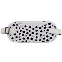 Black And White Seamless Cheetah Spots Rounded Waist Pouch by LoolyElzayat