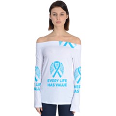 Child Abuse Prevention Support  Off Shoulder Long Sleeve Top by artjunkie