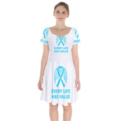 Child Abuse Prevention Support  Short Sleeve Bardot Dress by artjunkie