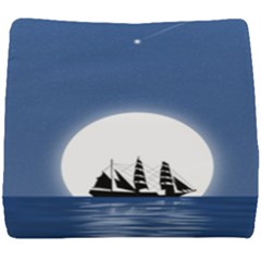 Boat Silhouette Moon Sailing Seat Cushion