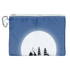 Boat Silhouette Moon Sailing Canvas Cosmetic Bag (xl) by HermanTelo