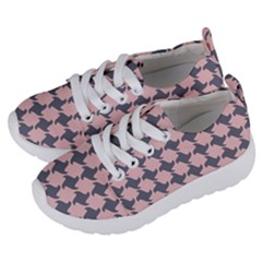Retro Pink And Grey Pattern Kids  Lightweight Sports Shoes