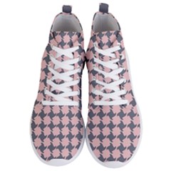 Retro Pink And Grey Pattern Men s Lightweight High Top Sneakers by MooMoosMumma