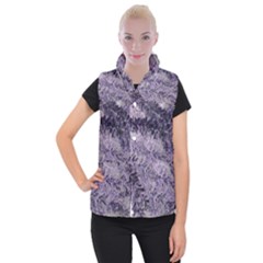 Flowers Branches Purple Women s Button Up Vest by DinkovaArt