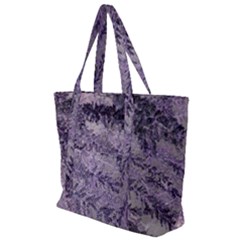Flowers Branches Purple Zip Up Canvas Bag by DinkovaArt