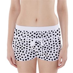 Black And White Seamless Cheetah Spots White Boyleg Bikini Wrap Bottoms by LoolyElzayat