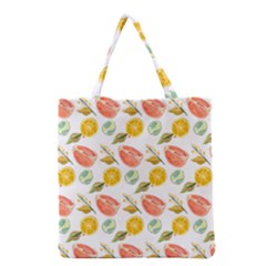 Citrus Gouache Pattern Grocery Tote Bag by EvgeniaEsenina