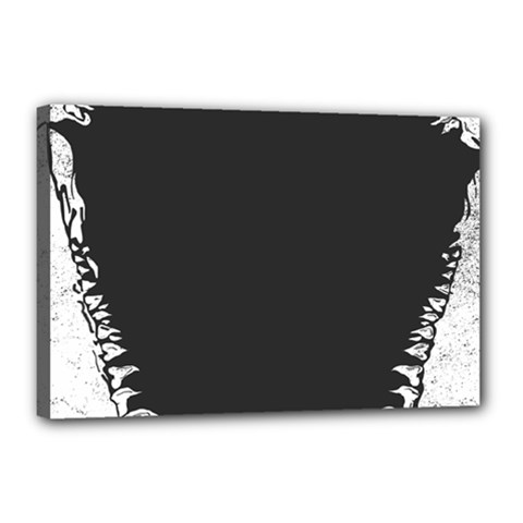 Shark Jaws Canvas 18  X 12  (stretched)