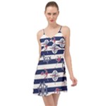 Seamless-marine-pattern Summer Time Chiffon Dress