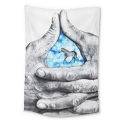 Hands Horse Hand Dream Large Tapestry by HermanTelo