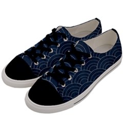 Blue Sashiko Pattern Men s Low Top Canvas Sneakers by goljakoff