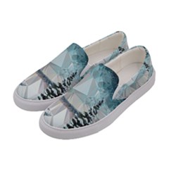 Winter Landscape Low Poly Polygons Women s Canvas Slip Ons