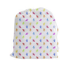 Multicolored Hands Silhouette Motif Design Drawstring Pouch (2xl) by dflcprintsclothing