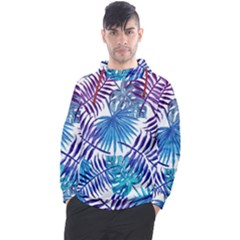 Blue Tropical Leaves Men s Pullover Hoodie by goljakoff