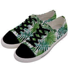 Green Tropical Leaves Men s Low Top Canvas Sneakers by goljakoff