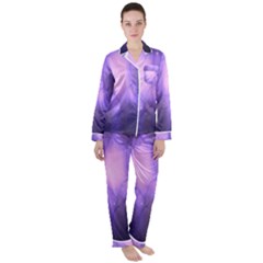 Violet Spark Satin Long Sleeve Pyjamas Set by Sparkle