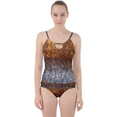 Glitter Gold Cut Out Top Tankini Set by Sparkle