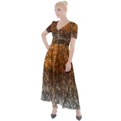 Glitter Gold Button Up Short Sleeve Maxi Dress by Sparkle