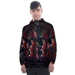 Twist Flower Men s Front Pocket Pullover Windbreaker by Sparkle