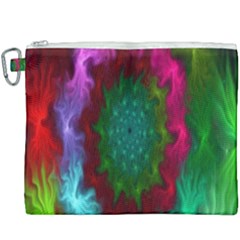 Rainbow Waves Canvas Cosmetic Bag (xxxl) by Sparkle
