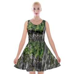 Green Glitter Squre Velvet Skater Dress by Sparkle
