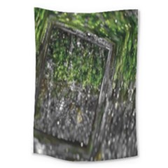 Green Glitter Squre Large Tapestry by Sparkle