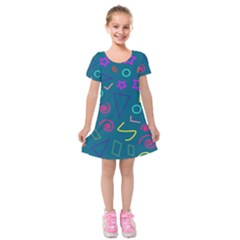 Memphis  Kids  Short Sleeve Velvet Dress by Sobalvarro